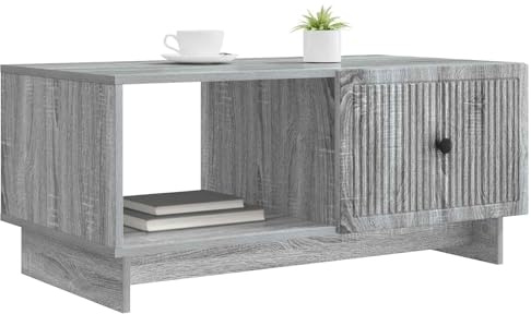 vidaXL Couchtisch Graues Sonoma 90 x 50 x 40 cm Holzwerkstoff, Vintage Rechteckiger Couchtisch, Holz mit Stauraum, für Wohnzimmer, Klassische Innendekoration