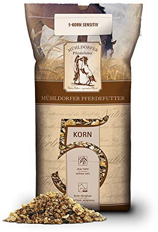 Mühldorfer 5-Korn sensitiv, 20 kg, naturreines Vollkornmüsli, Futter ohne synthetische Vitalstoffe, ideal für sensible Pferde