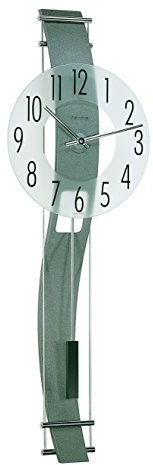 Hermle 70644-292200 Pendelwanduhr mit gefrostetem Glaszifferblatt, Grau