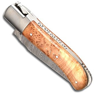 Laguiole Gentleman en bois de genevrier Lame Damas