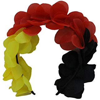 Folat 31203 – Deutschland Blumenhaarkranz, mit Blüten, Schwarz, Rot, Gold, Haarreifen, WM, EM, Ballermann, Fußball, Länderveranstaltung, Sport, Karneval, Motto Party, Gartenparty, Public Viewing