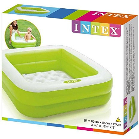 Intex Kids Play Box Inflatable Swimming Pool (Green), 85cm x 85cm x 23cm
