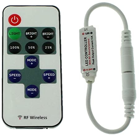 Mini LED RF Controller 10Key Fernbedienung 12...24V 144W einfarbig; 2-Pin Plug + Play