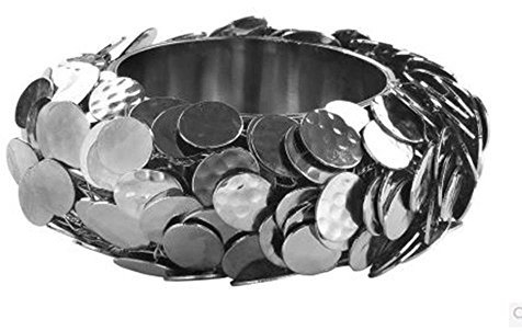 Fink 159115 Charleston Kerzenleuchter, Metall, Silber, 14 x 14 x 6 cm