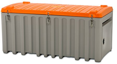 CEMbox 750 l grau/orange mit Seitentür