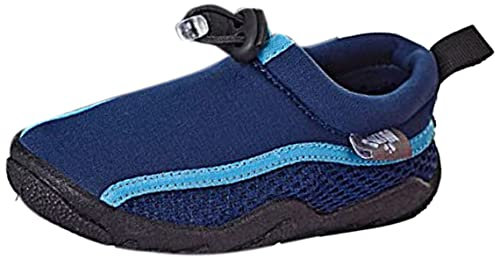 Sterntaler Badeschuhe Materialmix - Baby Aquaschuhe schnelltrocknend - Jungen Schwimmschuhe mit Gummiband und Kordelstopper, bequeme Strand Slipper, marine, Größe 20