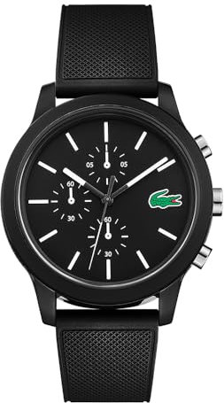 Lacoste Orologio con Cronografo al Quarzo da Uomo Collezione LACOSTE.12.12 con Cinturino in Silicone Nero - 2010972