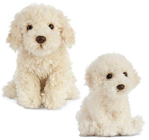 Living Nature Plüschtier Hund und Welpe, Beige