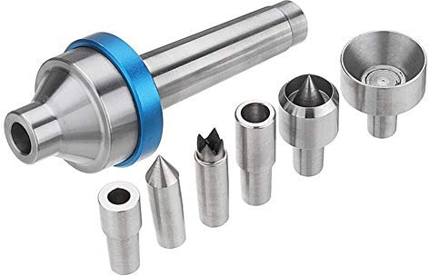 DINGGUANGHE-CUP Zubehör für Drechselbänke Holzverarbeitung Austauschbare Zentrierspitzeneinrichtung MT2 Morsekegel 2 Shank mit 6pcs Austauschbare Live-Mittelpunkte Drechseln Werkzeug Ersatzteile