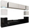FURNITECH Wohnwand Wohnzimmer | Wohnzimmer Möbel mit LED RGB - 16 Farben | Hängend Wohnwand Modern | Wohnzimmer Schrankwand mit Regale und TV Schrank (Future 14/HG/BW/3 1B | 316 cm)