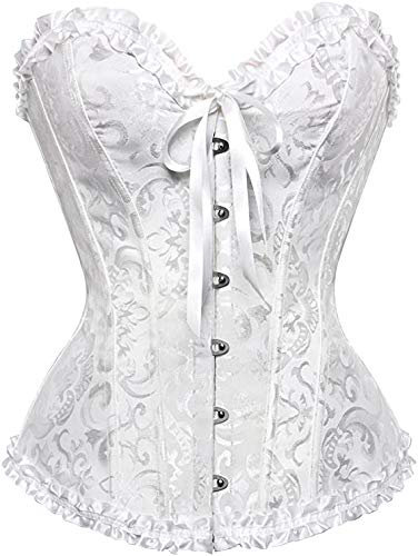 Angelwing da Donna Corsetto Satin Bustino Rosso e Nero Colore Misto Shapewear Modellante Cincher Training Respirabile Elastico Sposa Corsetti Color-3 XL