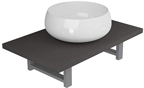 Tidyard Lavandino Rotondo da Bagno con Mensola da Parete, Lavabo da Bagno con Mensola da Parete Sospesa