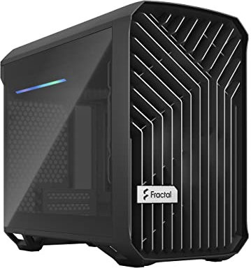 Fractal Design Torrent Nano Black - Dark tint tempered glass side panels - Open grille for maximum air intake - 180mm PWM fan included - Type C - mITX Airflow Mini Tower PC Gaming Case