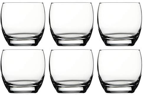 Queensway Home & Dining Barrel Set of 6 Tumbler Whisky Scotch Drinking Glasses Gift 340ml
