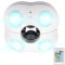 HONWELL Sombrilla LED con luces voladizas, luz regulable para sombrilla de jardín, funciona con pilas, luz de ambiente de patio al aire libre con control remoto RF de 12 colores cambiantes