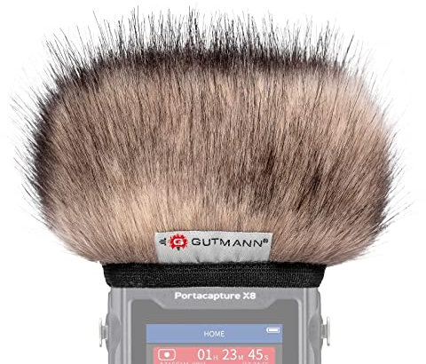 Gutmann Mikrofon Windschutz Fell für Tascam Portacapture X8 Premium Edition CAT mit Innenfutter, Outdoor Handgefertigt in Deutschland