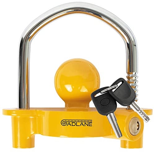 GADLANE Bloqueo universal para remolque – Robusto bloqueo de enganche para caravana con 6 posiciones de bloqueo para una fácil instalación hecha de aluminio resistente – Incluye 2 llaves