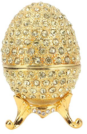 BAOFUYA Ei Im Faberge-Stil, Handbemaltes Vintage-Faberge-Ei, Emailliertes Faberge-Ei mit Glänzenden Diamanten für Osterei-Schmuckkästchen