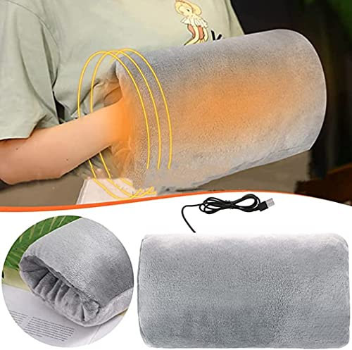 USB Hand Warmers Electric Portable Heated Gloves Reusable Rechargeable Handwarmers Muffs Bag for Women Men Kids Elder, Winter Indoor Outdoor Camping Xmas (Grey)