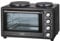 JUNG ADLER AD6020 Minibackofen 36L mit 2 Kochplatte elektrisch, Mini Backofen mit Herdplatte, 4600W, mit Umluft, Timer 60 Min., 5 Heizmodi, inkl. Grillrost, Drehspieß, Backblech