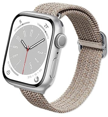 RhinoShield Correa trenzada Apple Watch Series 1/2/3(38mm)+S4/5/6/SE(40mm)+S7/8/9(41mm)+S10(42mm) | Repelente al agua y al sudor. Suave y elástica - Beige Cálido