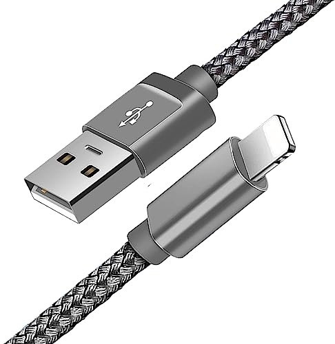 Grand-Tech iphone Charger Cable, iphone Cable Nylon Braided iphone Charger Lead USB Fast Charging Cable Compatible with iphone14/ 13/12/11/Pro/Xs Max/X/8/7/Plus/6S/6/SE/5S (3 Meters)