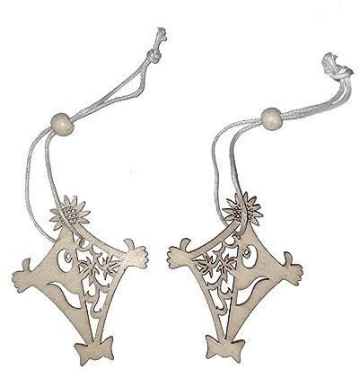 Deko AS GmbH Mini-Holzdrachen zum Aufhängen - ca. 6 cm - beige-Hellbraun - 1 VE = 12 Stück