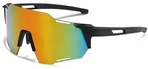 YQBFTC Sport Sonnenbrille Herren und Damen,Fahrradbrille,Schnelle Brille Sonnenbrille,Radbrille Radsportbrillen,Winddicht UV400 Schutzbrille für Outdooraktivitäten Wie Radfahren Laufen Klettern Ski(F)