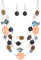 FULU AUTUMN Chunky Statement Kette Damen Mehrreihige Perlenkette und Ohrringe Modeschmuck Set für Frauen Mama Frau Oma Muttertags Geschenk(2-Blue pink colorful)