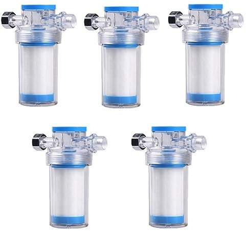 Aorwh 5 pezzi per la casa da contaminazione, ruggine, sedimento, lavatrice, riscaldamento dell'acqua, filtro per acqua doccia, filtro per acqua anteriore, filtro dell'acqua durevole, blu e bianco
