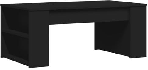 vidaXL Table Basse, Table d'Appoint avec Rangement, Bout de Canapé, Meuble de Salon Salle de Séjour, Moderne, Noir Bois d'Ingénierie