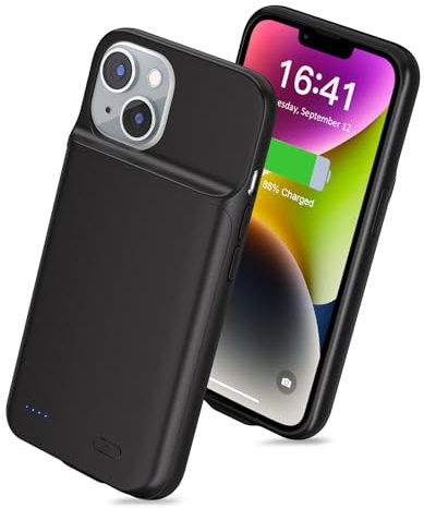 [6800 mAh] Battery Case for iPhone 14 Plus, High Capacity Upgrade, Rechargeable Extended Battery Pack, Protective Portable Intelligent Backup Charging Cover for iPhone 14 Plus (1 Pack)