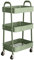 simpa 3 Tier Metal Multipurpose Wheeled Storage Tray Cart - DARK GREEN 78.5cm (H) x 46cm (W) x 30.5cm (D)