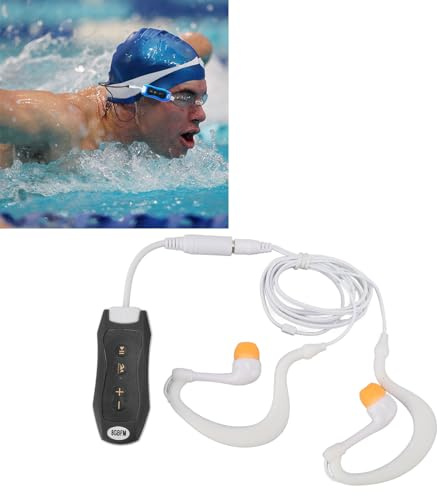 Hydrodynamischer MP3-Player mit Wasserdichtem Kopfhörer, 8 GB, Wiederaufladbarer IPX8-Musikplayer mit Hervorragendem Klang Zum Schwimmen, Tauchen, Laufen (8GB)