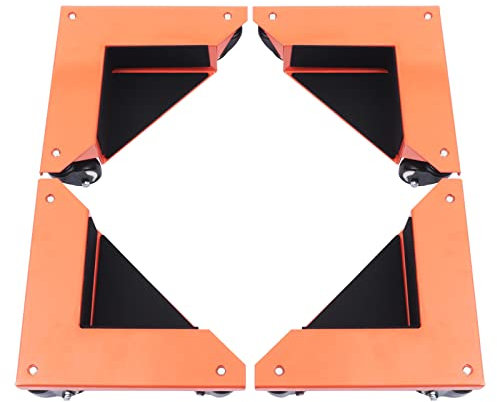 4 Stück Orange Möbelrollen Schwerlast, Kohlenstoffstahl Möbel Transportroller Set, Mover Schreibtischschrank Ecke Dolly Möbel Dollies Roller