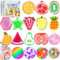 MoZkkiz 12 Stück Anti Stress Bälle, Obst Antistressball, Kühlkissen für Kinder & Erwachsene, Quetschball Antistress Spielzeug für Kinder & Erwachsene