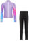 FEESHOW Kinder Mädchen Eiskunstlauf Anzug Glitzer Strass Bedruckte Jacke Eiskunstlauf Hose Set Wettkampf Workout Sport Outfit Skating Suit Violett 122-128
