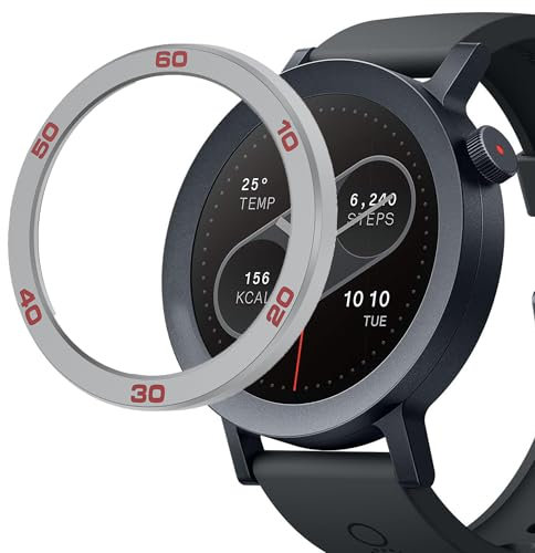 Blueshaweu Bezel Styling Kompatibel mit CMF by Nothing Watch Pro 2, Ersetz Lünette Ring Kratzfest Edelstahl Schutz Kompatibel für CMF Watch Pro 2 (Silber-rot)