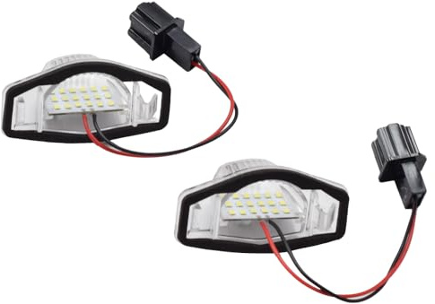 Hacreyatu 2 Pcs License Plate Lamp Taillight For Honda Crv Fit Odyssey Jazz Hrv Frv CR-V Stream 12V SMD Number Lamp Xenon Rear Number Plate Light Lamps