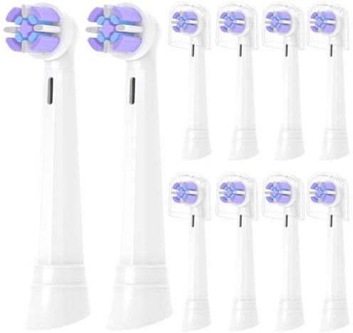 YMPBO Aufsteckzahnbürsten Kompatibel mit Oral-B iO 10 9 8 7 6 5 4 3 Serie Elektrischen Zahnbürste, 10 Stück Aufsteckbürsten Zahnbürste Aufsätze, Weiß