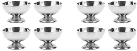 TOPINCN Set di 8 Ciotole da Dessert con Forchette, Set di Coppe per Gelato in Acciaio Inox, per Snack, Dessert, Insalate, Torte, Feste, Interni Ed Esterni