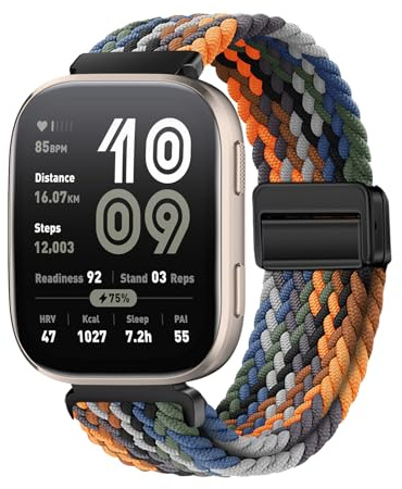 KeeFos 22mm Armband Kompatibel mit Amazfit T-Rex 3 Pro 48mm/Balance 2/Balance/Bip 6/Bip 5/GTR 4/GTR 3 Pro/GTR 3/Cheetah Pro/Cheetah, Nylon Uhrenarmband mit Magnetisch, Ersatzarmband - Camouflage