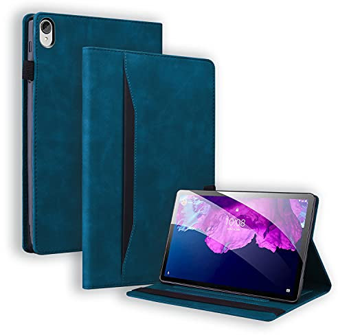 Mldjomid Étui Coque pour Lenovo Tab K10 10.3 TB-X6C6F/ TB-X6C6X 2021 Housse de Protection en Cuir PU avec Poche de Document pour Lenovo Tab K10 10.3 2021 Tablette Cover Case, Bleu