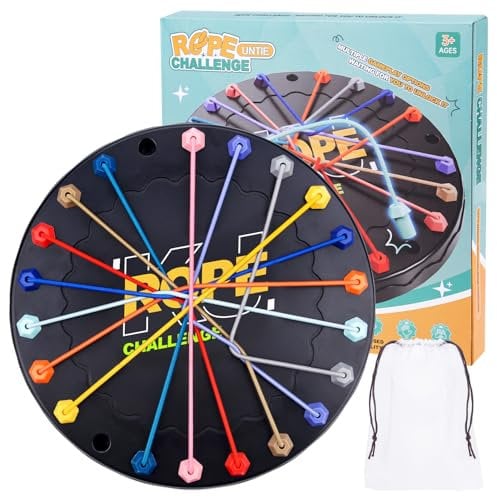 Vibbang Twisted Rope Puzzle Game, Brainy Knots Rope Untangling Game, Rope Untying Sorting Board Kids Toy, Funny Game Challenge, Colorful Twisted Family Board Games for Kid Adult