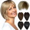 Luxiremi Hair Topper Haarteil Kurze Topper Haare Clip in Haarverlängerungen Kunsthaar Aschblond Haartopper für Damen Frauen mit Dünnem Haar