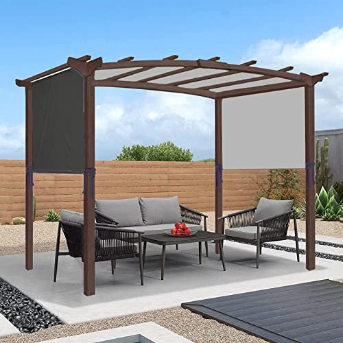 Waterproof Pergola Cover with 4 Fixation Straps Black 5.4×2.5m Universal Canopy for Curved Pergola Structures
