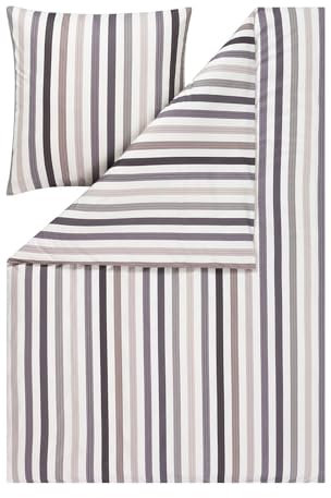 Estella Mako Interlock Jersey Bettwäsche Tavaro grau 1 Bettbezug 155 x 220 cm + 1 Kissenbezug 80 x 80 cm