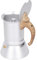 Jwthee Cafetera 150ml Cafetera de Inducción Acero Inoxidable 3 Tazas, Cafetera Italiana con Mango de Madera Antiquemaduras