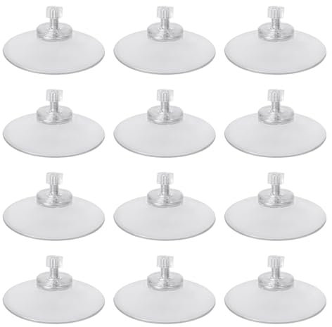 Naapesi - Lot de 12 Ventouses Extra-Larges (Ø 40 mm) en PVC avec Écrous Anti-Dérapants - Ventouse Vitre et Ventouse Table en Verre Idéale pour la Décoration et Fixation Maison