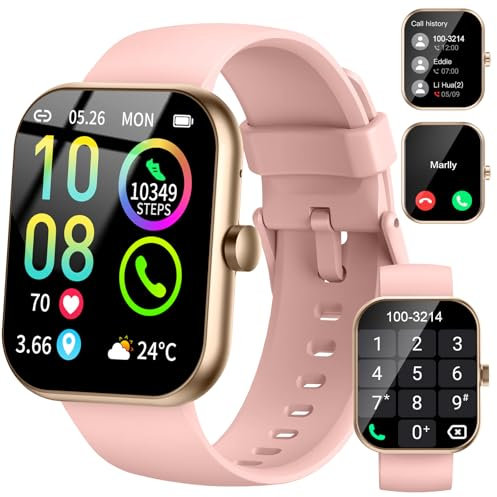 Jugeman Smartwatch Uomo Donna Chiamate Bluetooth, 1.96'' Orologio Smartwatch con Cardiofrequenzimetro/Contapassi/Sonno/SpO2, 113+ Sportive Smart Watch IP68 Impermeabile Fitness Tracker per iOS Android